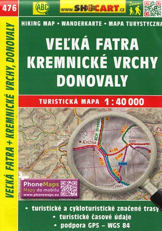 Veľká Fatra, Kremnické vrchy, Donovaly, 1:40 000