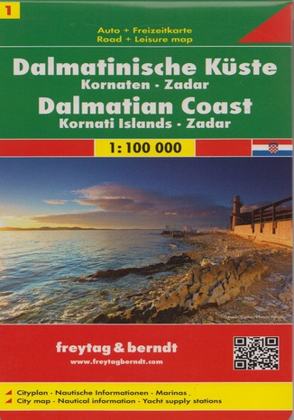 Wybrzeże Dalmatyńskie cz.1 Kornaten Zadar. Mapa Freytag & Berndt / 1:100 000