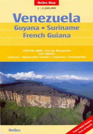 Wenezuela. Gujana, Surinam, Gujana Francuska. Mapa