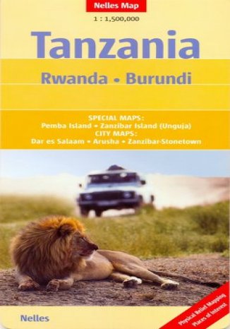 Tanzania. Rwanda, Burundi. Mapa